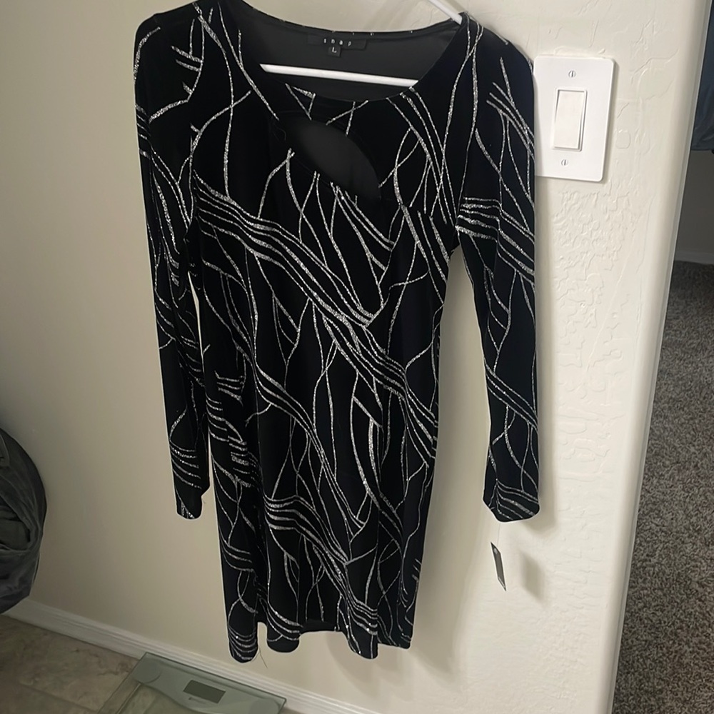 NWT black velvet dress